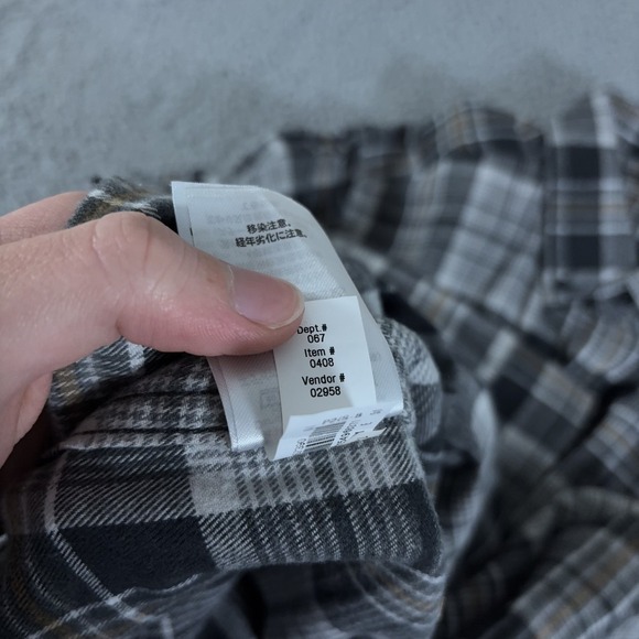 LOT OF 2 Eddie Bauer Shirt Mens Medium Gray Plaid Flannel Button Outdoor Hiking - Picture 7 of 12